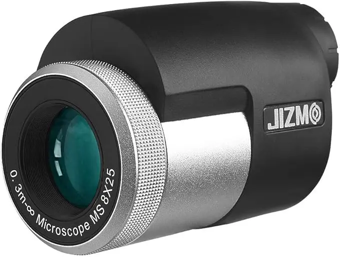 Jizmo 8x25 High Definition Monocular Telescope, Close Focus 1 ft, Fully Multi