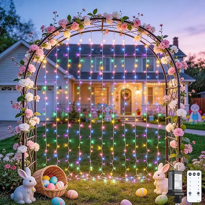 JMEXSUSS 300LED Easter Decorations Curtain Lights