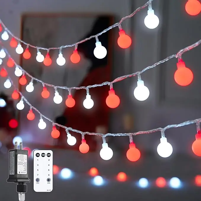 JMEXSUSS Globe String Lights, 100 LED Plug