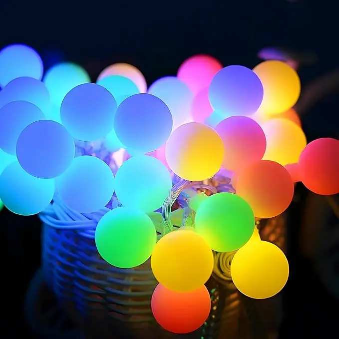 JMEXSUSS Globe String Lights Indoor, RGB String Lights