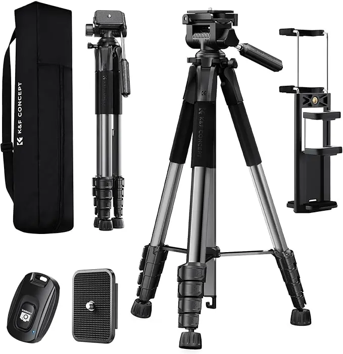 K&F CONCEPT Camera Tripod, Cellphone Clip