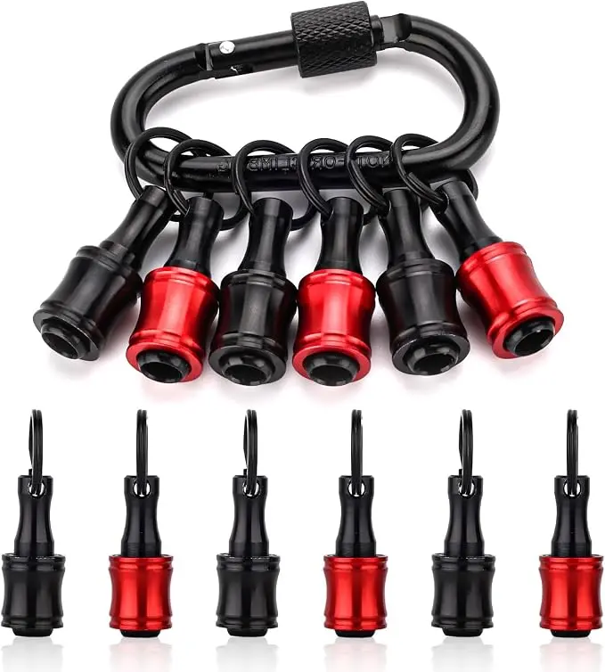 katerk 6pcs Red&Black Bit Holder