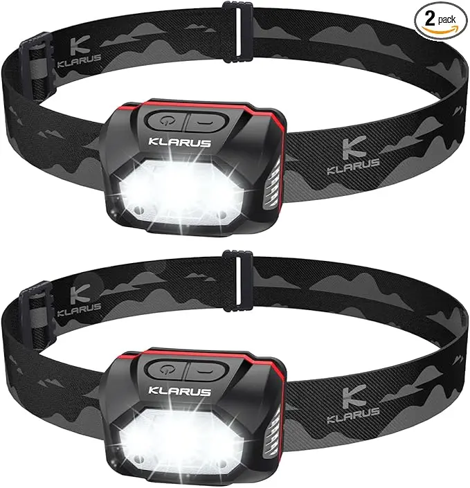 klarus HM1 2PCS IPX6 Waterproof Rechargeable Headlamp with Motion Sensor