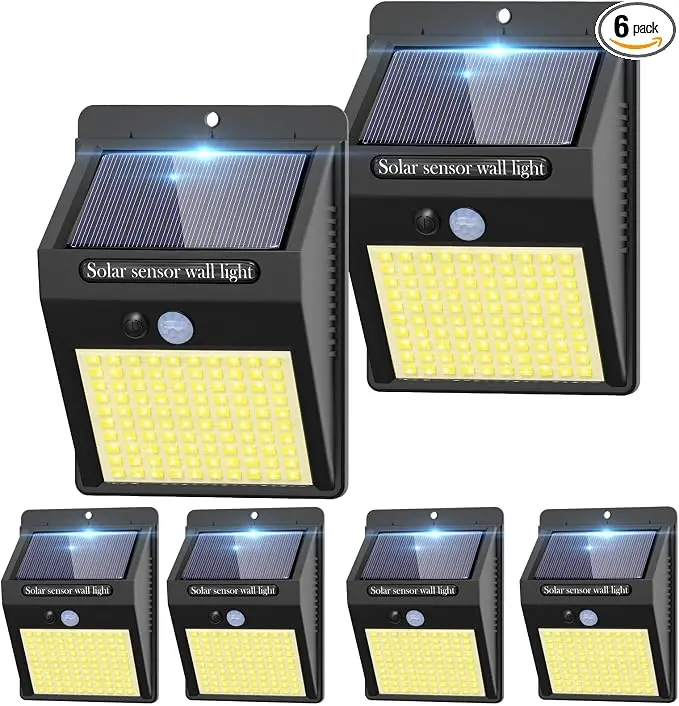 kolpop 6 Pack Solar Motion Lights Outdoor, 3 Modes/100LED Security Wireless