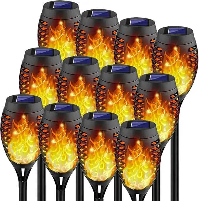 Kurifier 12Pack Flickering Flame Solar Torch Lights