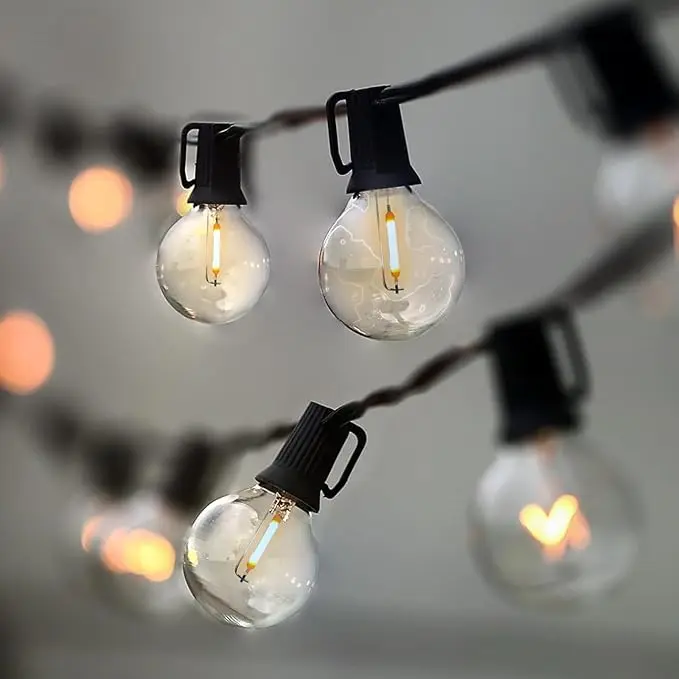 Lampat String Lights, LED 25 Light Bulbs 25Ft G40 Globe String Lights