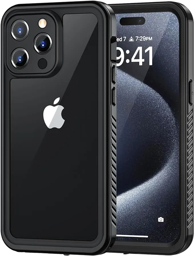 Lanhiem for iPhone 15 Pro Case, IP68 Waterproof Dustproof Shockproof Case