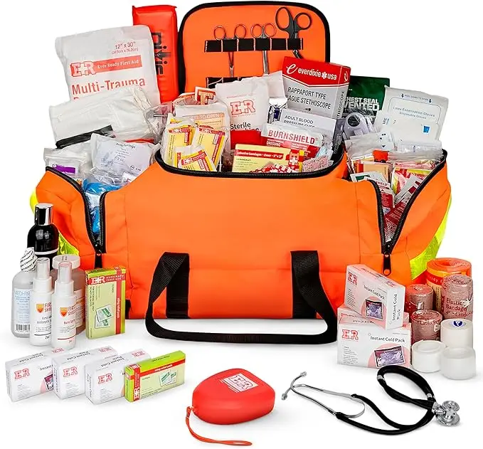 Large EMT Trauma Bag – Fully Stocked First Aid Kit