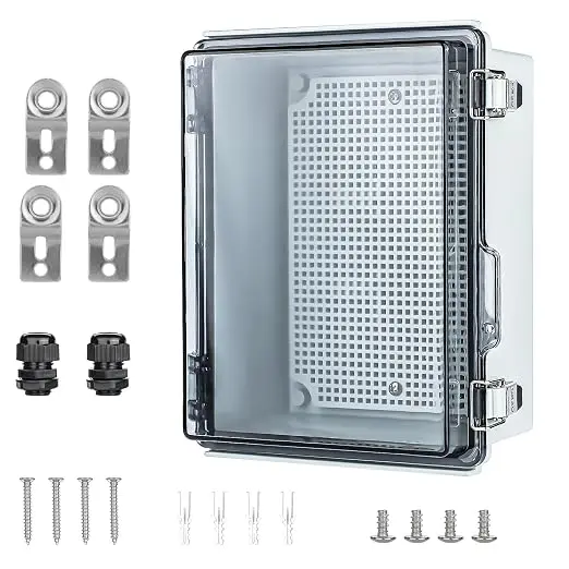 Large Waterproof Electrical Junction Box, IP67 Waterproof Clear ABS Plastic