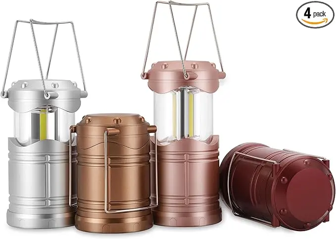 Lichamp LED Camping Lantern, 4 Pack Battery Powered Flashlight