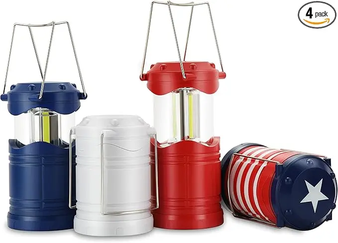 Lichamp LED Camping Lantern, 4 Pack Battery Powered Flashlight
