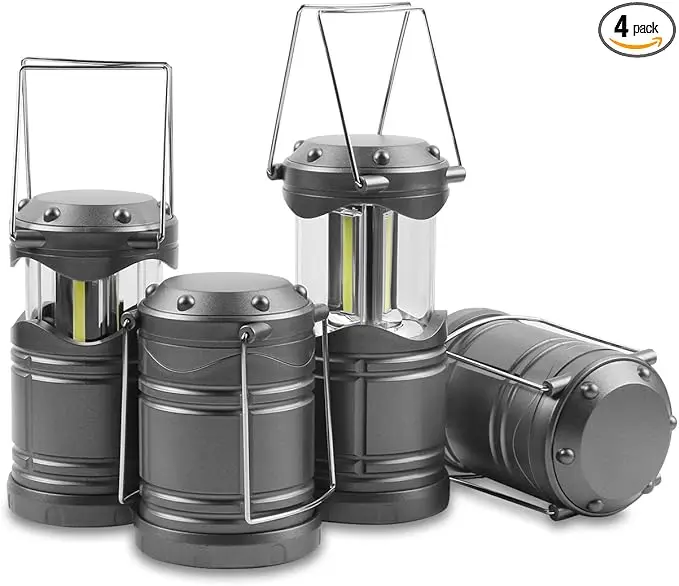 Lichamp LED Camping Lantern, 4 Pack Battery Powered Flashlight