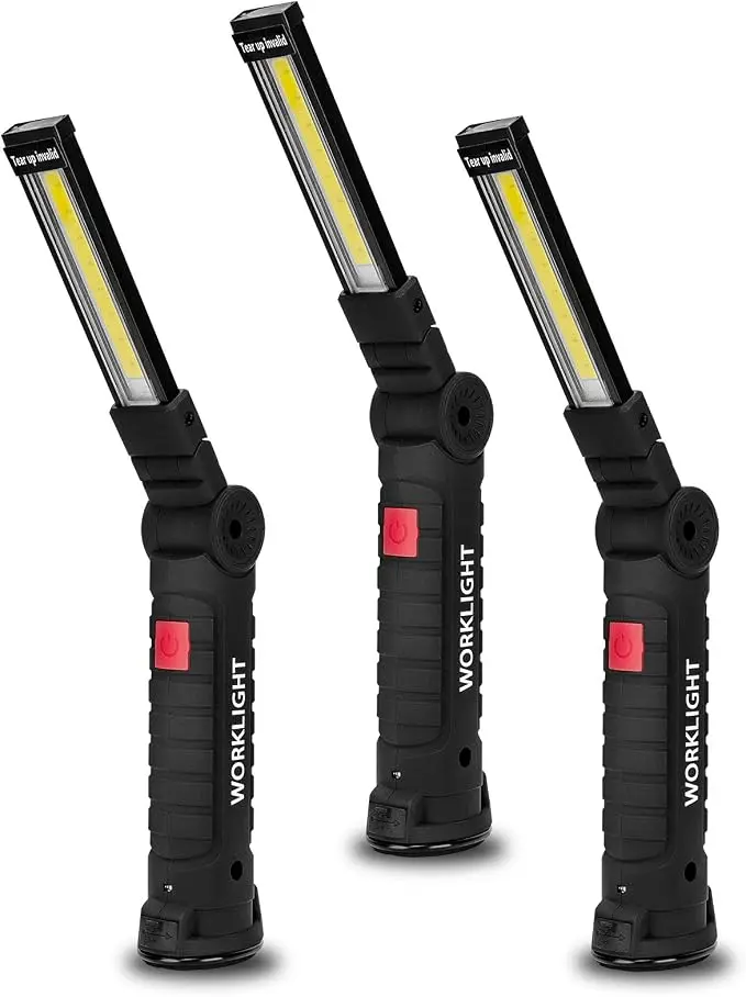 Lmaytech Gifts for Men 3Pack LED Flashlight, Rechargeable Work Lights