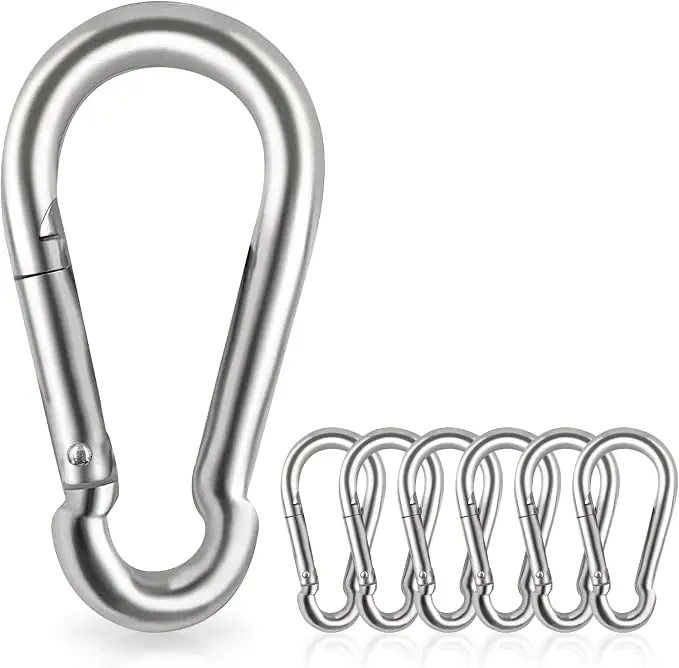 Locking Carabiner Clips, Stainless Steel Spring Snap Hook Locking Carabiner