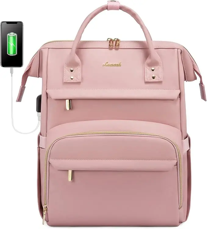 LOVEVOOK Leather Laptop Backpack