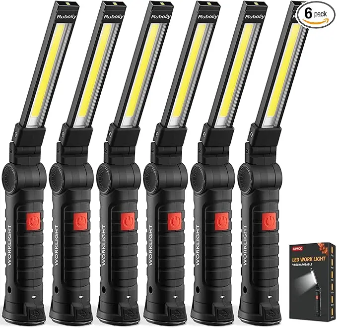 Magnetic Work Light 6Pack, Rechargeable LED Work Light
