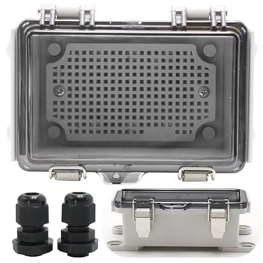 MAKERELE ABS Plastic Small Outdoor Waterproof Box Clear Hinged Shell Outdoor
