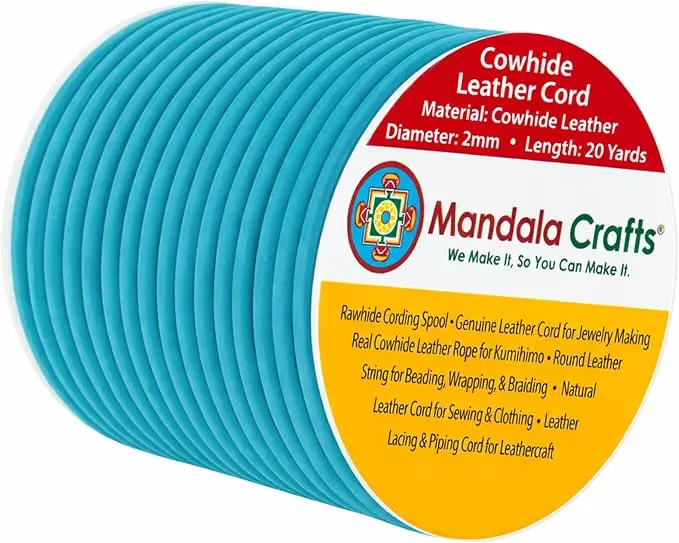 Mandala Crafts Round Genuine Turquoise Leather Cord