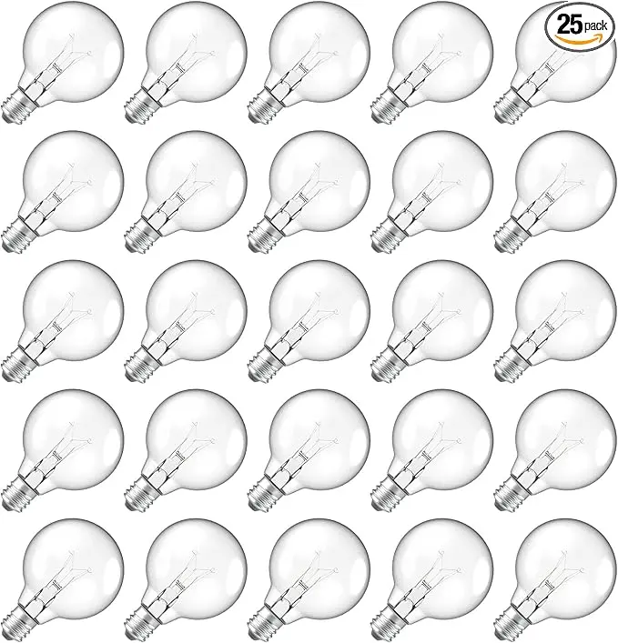 Meconard G40 Replacement Light Bulbs, E12 Candelabra Screw Base 5watt Dimmable