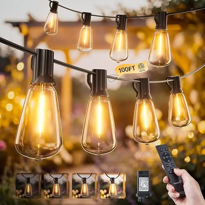 Minetom 100FT Outdoor-String-Lights