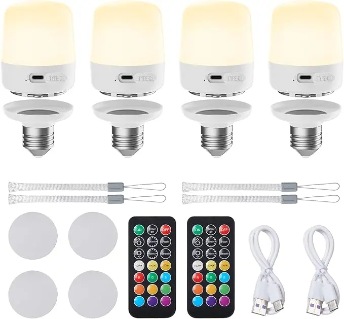 Minetom E26 Rechargeable Light Bulbs