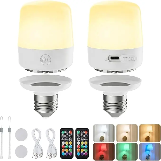 Minetom E26 Rechargeable Light Bulbs