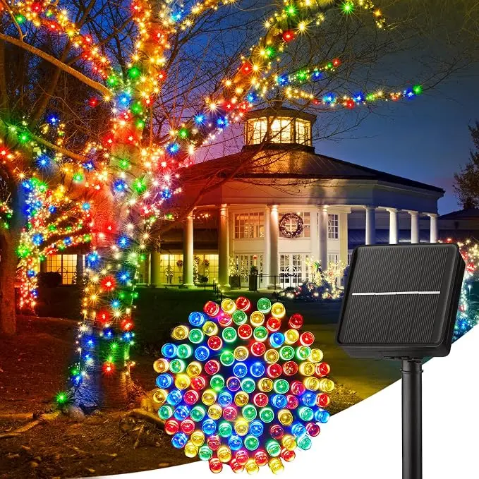 Minetom Solar String Lights Outdoor, 40FT 100 LED String Lights Solar Powered