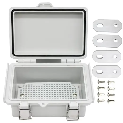 Mini Grey Watertight Junction Box Hinged Cover
