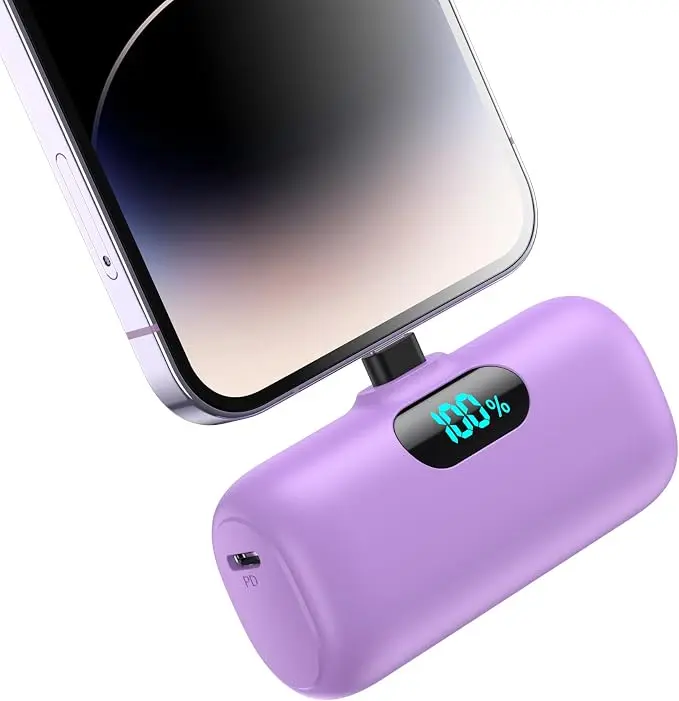 Mini Portable Charger for iPhone, Upgraded 5000mAh PD Fast Charging Battery Pack