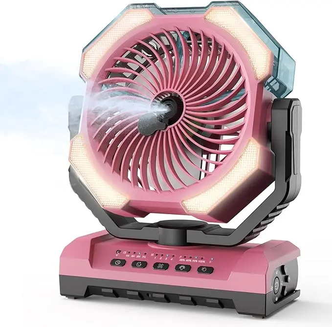 Misting Fan - Pink Portable Rechargeable Fan - Versatile
