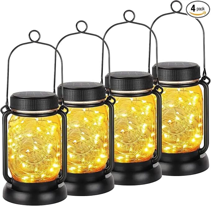 Mlambert 4 Pack Solar Hanging Lantern
