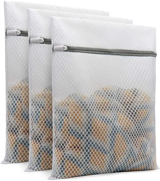 Muchfun 3Pcs Durable Honeycomb Mesh Laundry Bags