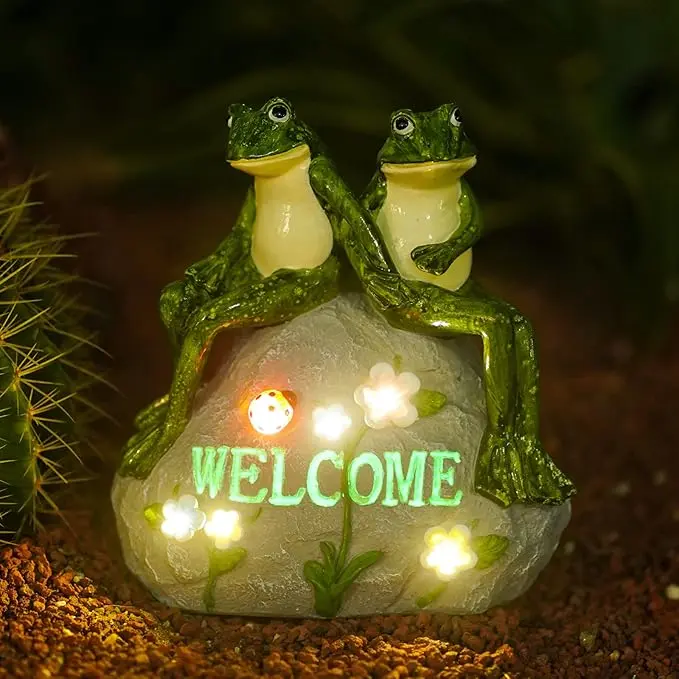 Nacome Solar Garden Outdoor Statues Frog