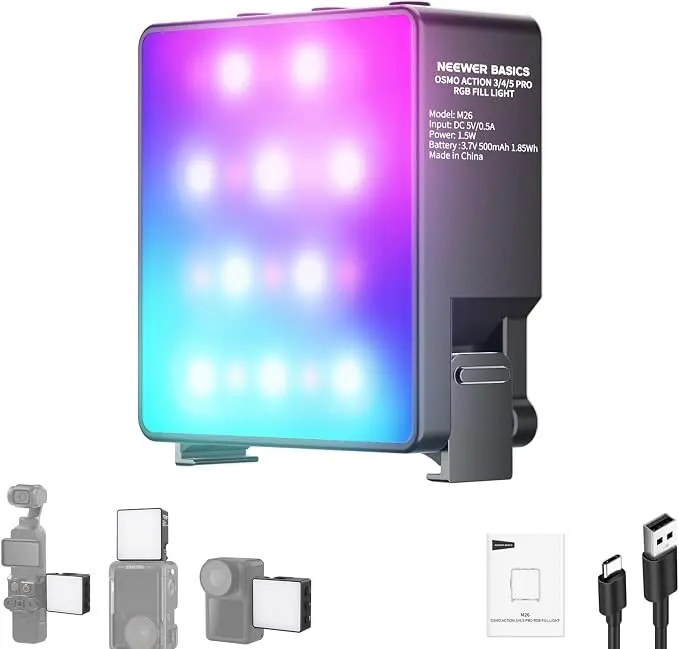 NEEWER Basics Magnetic RGB Action Camera Light Compatible