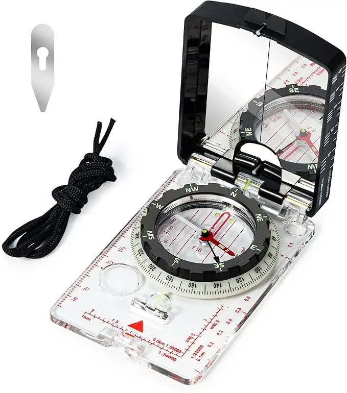 Orienteering Compass with Sighting Mirror