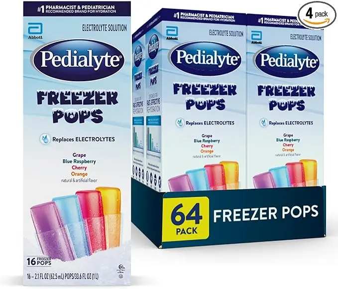 Pedialyte Electrolyte Solution Freezer Pops, Hydration Variety Pack— Grape