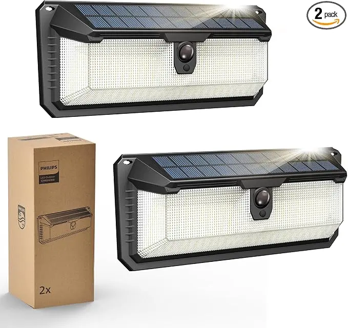 Philips Solar Lights Motion Sensor Outdoor, 258 LEDs Solar Powered Security