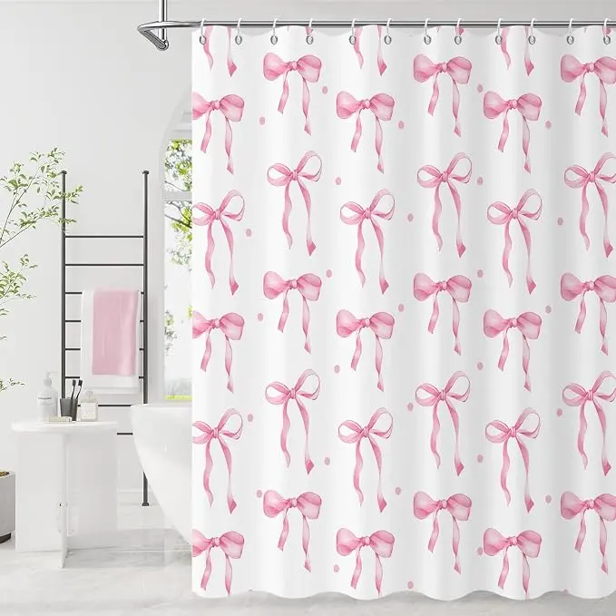 Pink Bow Shower Curtain