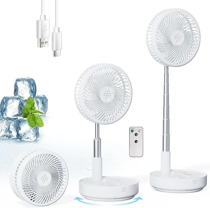 Portable Oscillating Rechargeable Fan, Battery Operated