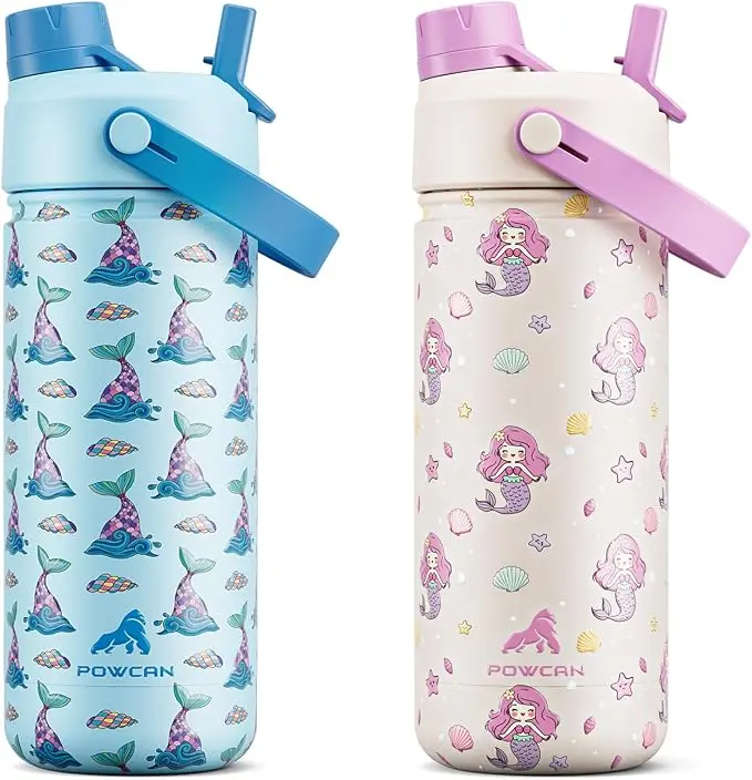 POWCAN 2 Pack 18 oz Insulated Water Bottle