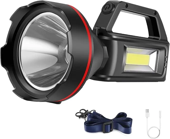 Rechargeable Spotlight Flashlight, High Lumens Handheld Spotlight, LED