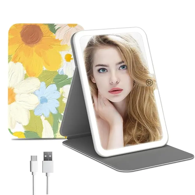 Rechargeable Travel Lighted Makeup Mirror