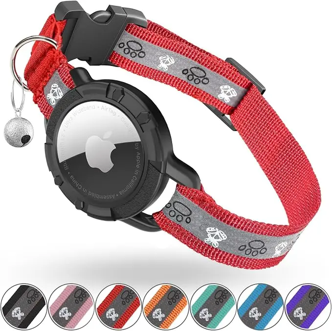 Reflective AirTag Cat Collar, Integrated Cat Tracker Collar