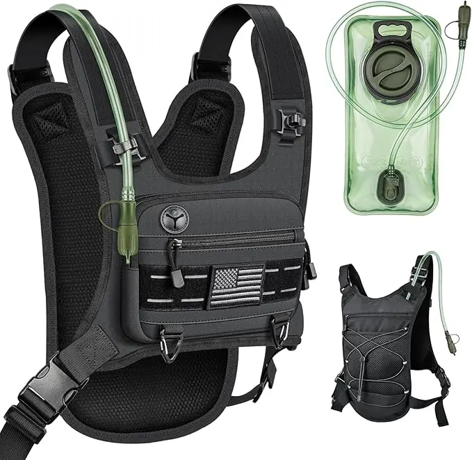 Running Vest with 2L Water Bladder, Lightweight Chest Pack Hydration Backpack