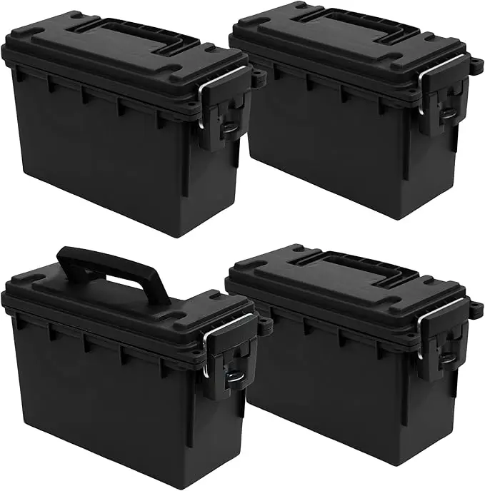 Sheffield 12772 4-Pack Ammo Storage Box, Stackable .30 Cal Field Boxes