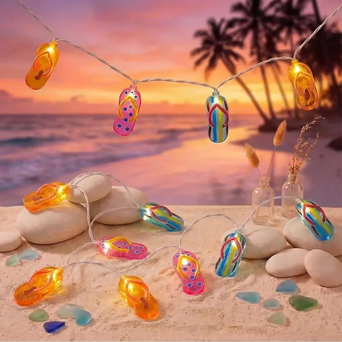 Slipper String Lights, 8.5FT 10 LED Beach Themed Lights