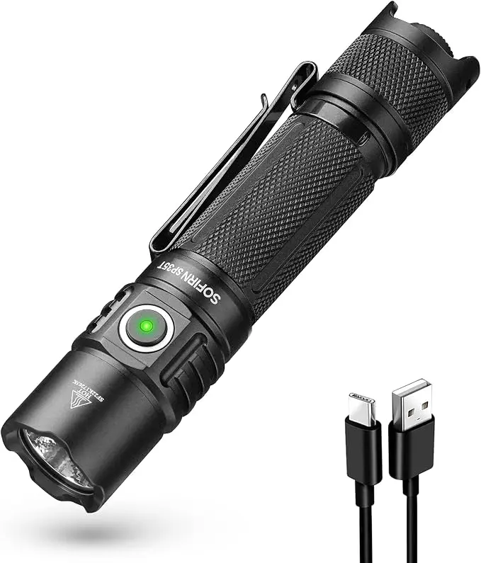 sofirn SP35T Tactical Flashlight, 3800 Lumens Super Bright Pocket LED