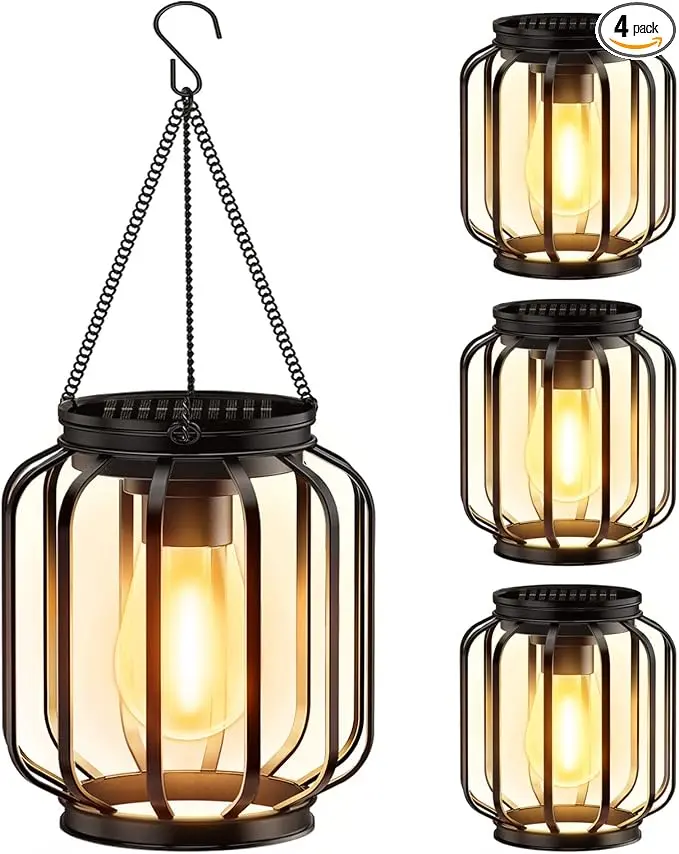Solar Hanging Lanterns Outdoor Waterproof