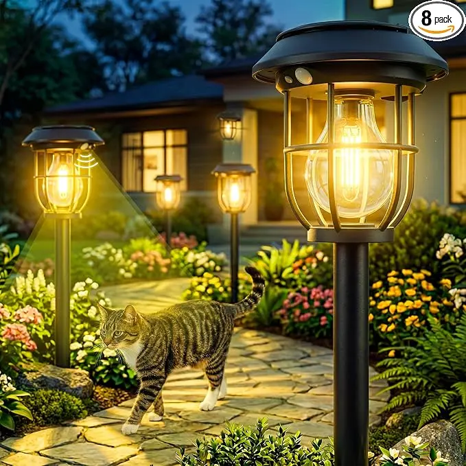 Solar Lights Outdoor, 8 Pack Waterproof LED Pathway Lights