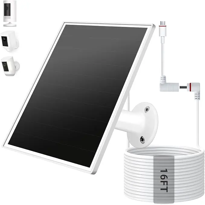 Solar Panel for Ring Camera, 6W Solar Charger